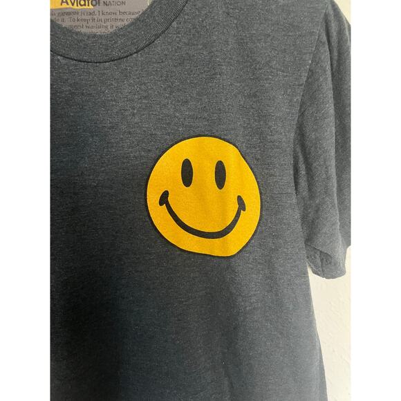 Aviator Nation Smiley 2 Crew Charcoal Tee Sz XS - Picture 3 of 7
